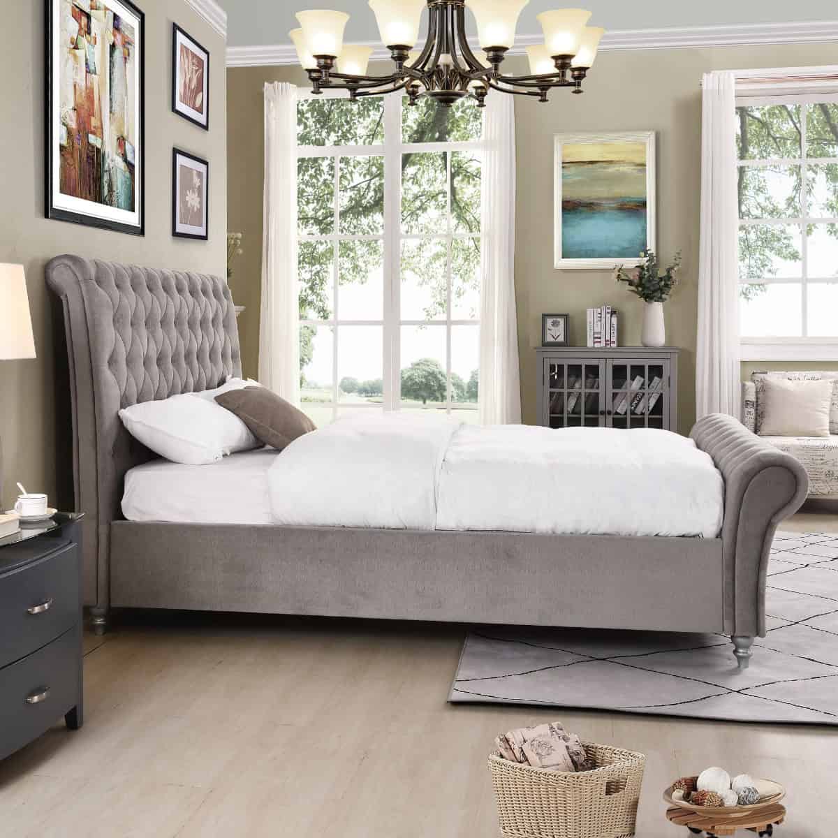 Kilkenny 6ft Bedframe - Silver - Image 3