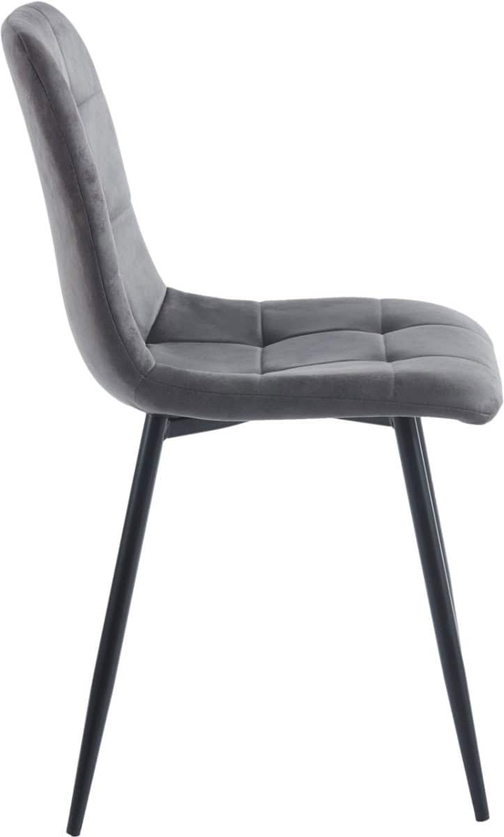 Fenton Dining Chair (x2) - Dark Grey Suede - Image 3