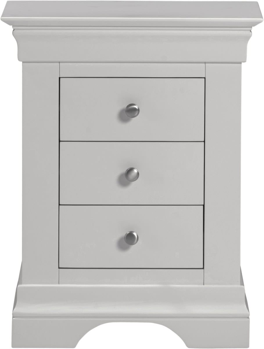 Bordeaux 3 Drawer Bedside - Pebble Grey - Image 2