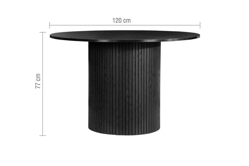 Axel Round Fluted Dining Table - Black | Buy Online | Beds.ie