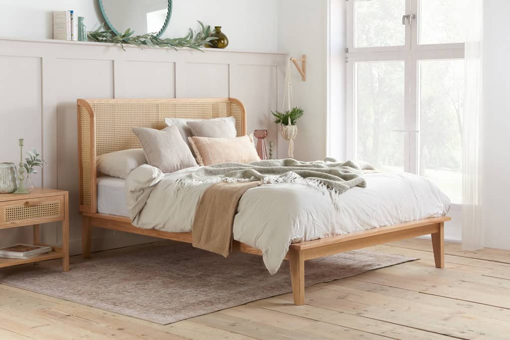 Astrid 5ft Rattan Bedframe - Oak | Buy Online | Beds.ie