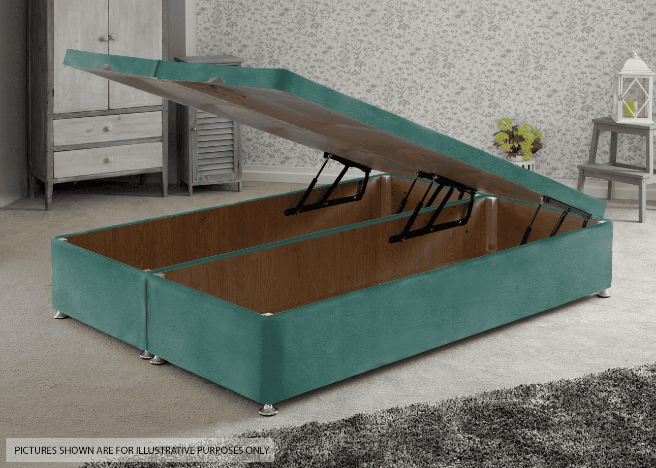 Apollo 4ft Velvet Turquoise Front Opening Ottoman Base | Buy Online | Beds.ie
