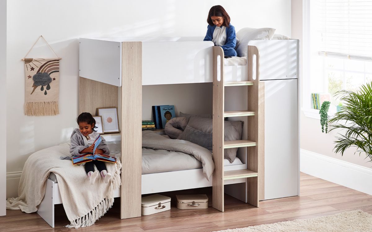 Horoscope Bunk Bed - Pale Wood & White - Image 2