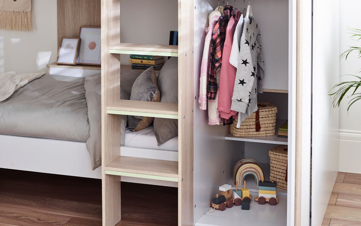Horoscope Bunk Bed - Pale Wood & White - Image 3