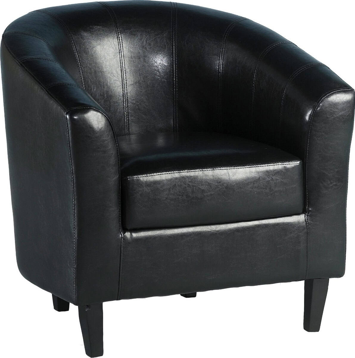Tempo Tub Chair - Black Faux Leather | Buy Online | Beds.ie