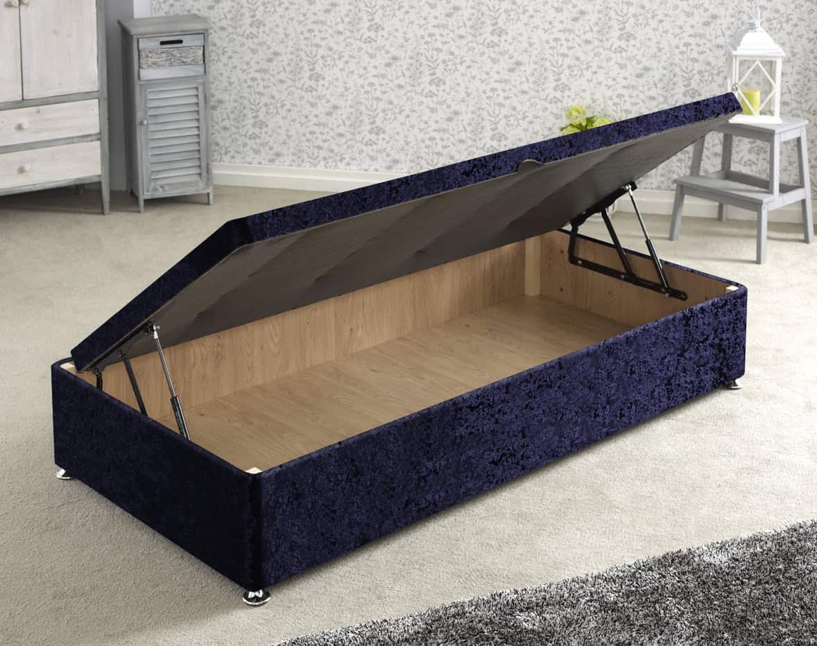 Apollo 3ft Glitz Navy Side Ottoman Base | Buy Online | Beds.ie