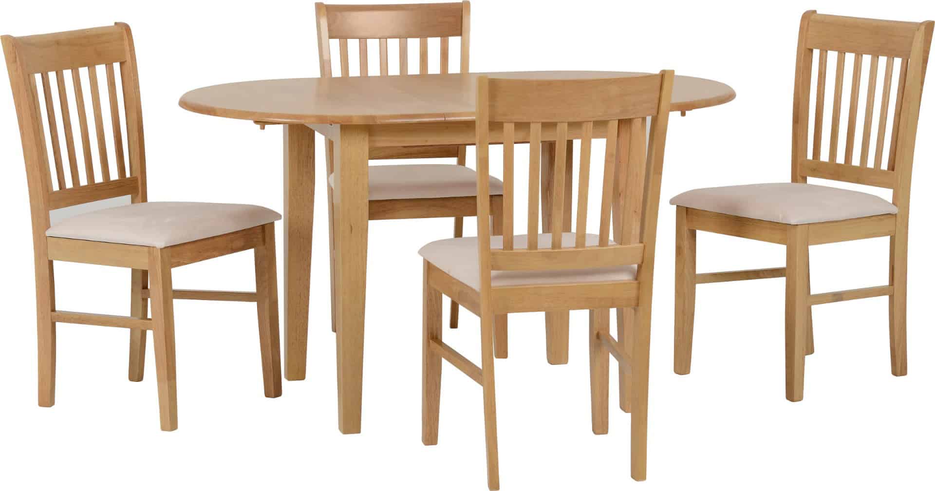 Oxford Extending Dining Set - Natural Oak/Mink Microsuede | Buy Online | Beds.ie