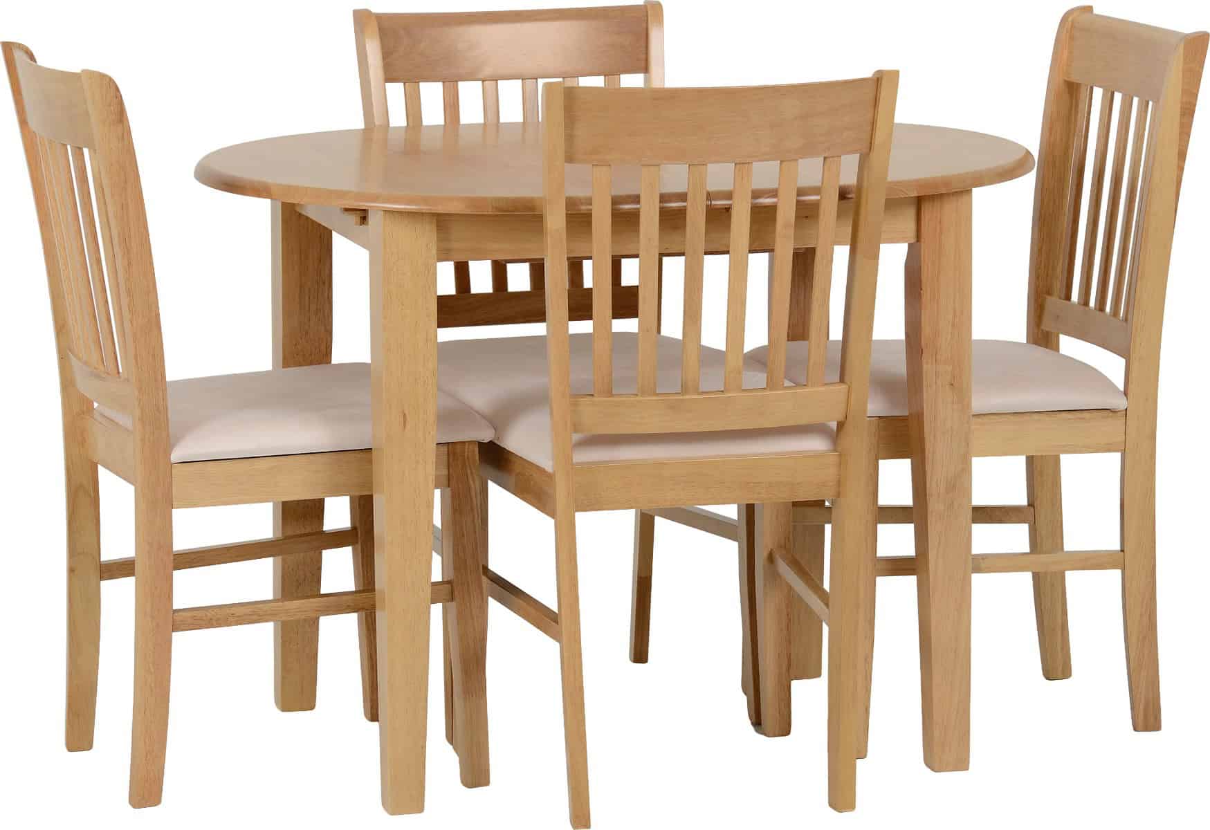 Oxford Extending Dining Set - Natural Oak/Mink Microsuede - Image 2