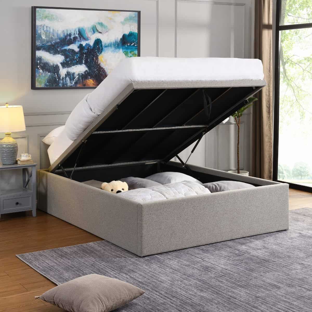 Oasis 4ft6 Gas Lift Ottoman - Grey - Image 2