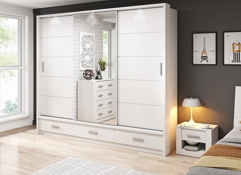 Alpha Large Sliderobe 2.5m - White | Buy Online | Beds.ie