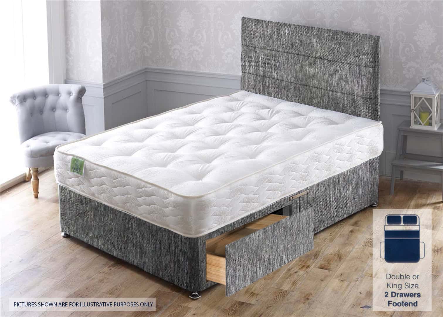 Apollo 5ft Nike 2 Drawer Bed - House Grey | Buy Online | Beds.ie