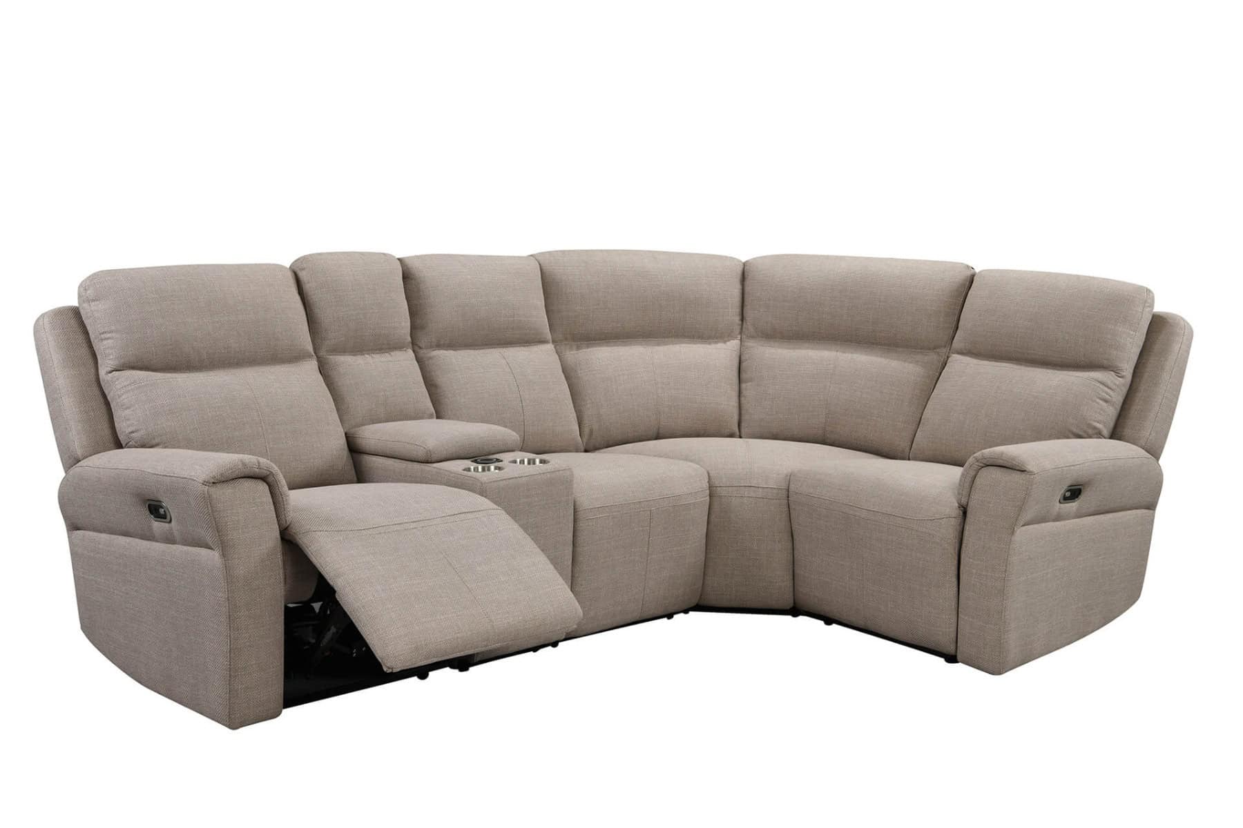 Russo Corner Group Electric Recliner - Mushroom | Buy Online | Beds.ie