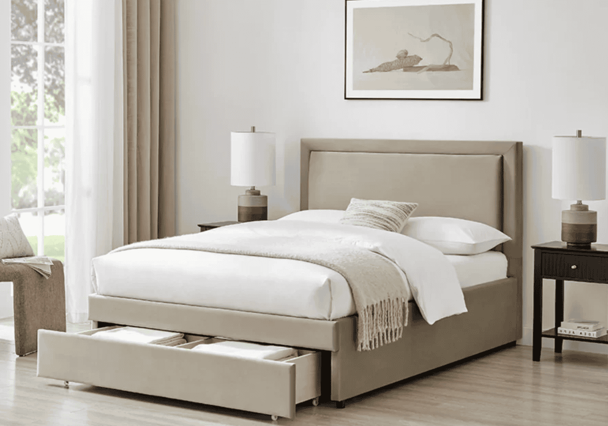 Limelight Ursa 4ft6 Storage Bedframe - Taupe Velvet | Buy Online | Beds.ie