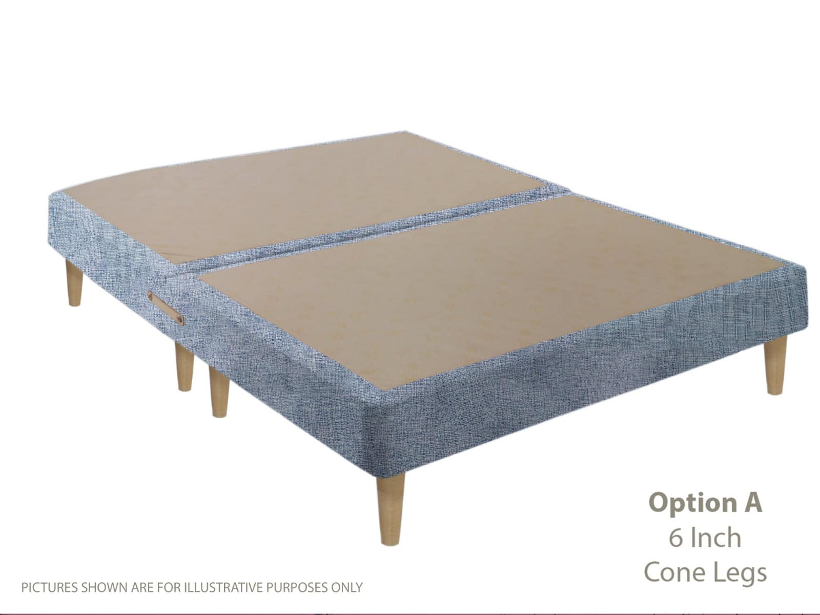 Apollo 4ft Azzure Light Blue Shallow Divan Base on Legs | Buy Online | Beds.ie