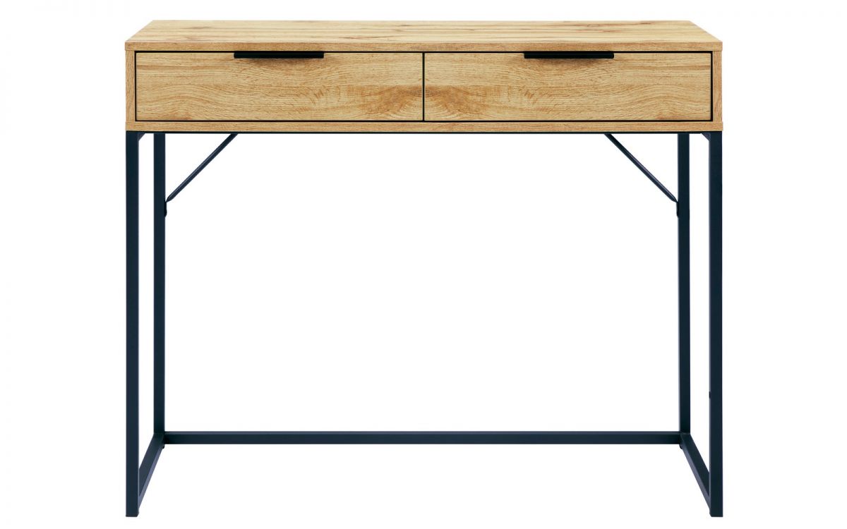 Batu Dressing Table/Desk - Oak & Black - Image 2