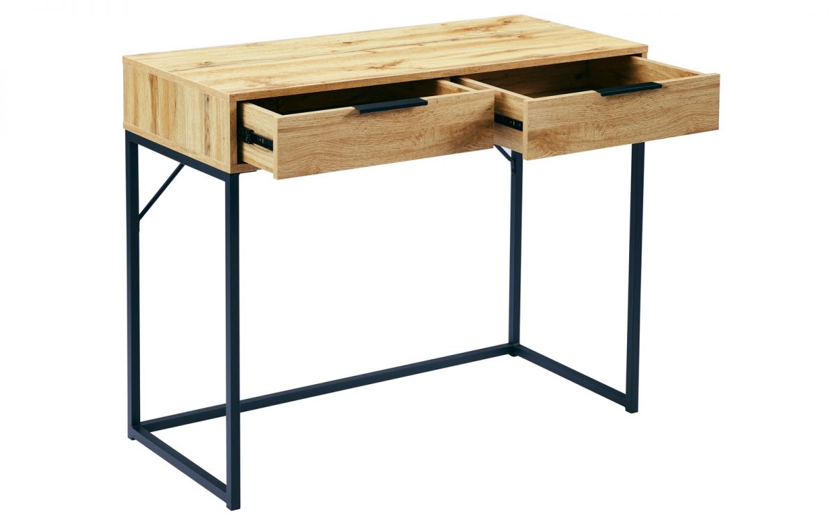 Batu Dressing Table/Desk - Oak & Black - Image 3