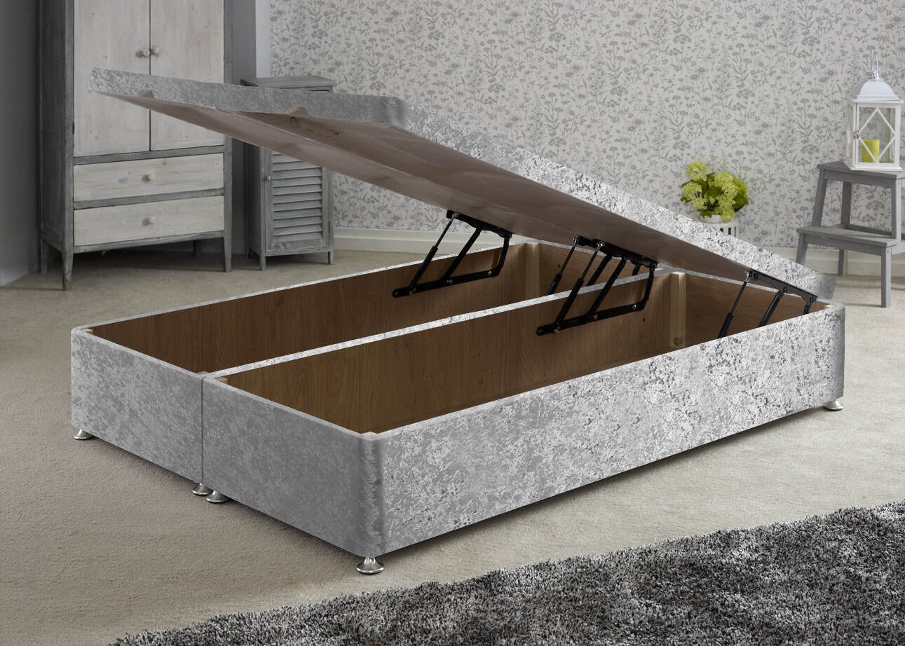 Apollo 5ft Glitz Silver Front Opening Ottoman Base | Buy Online | Beds.ie