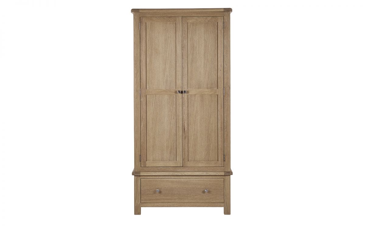 Memmingen 2 Door 1 Drawer Wardrobe - Limed Oak - Image 3