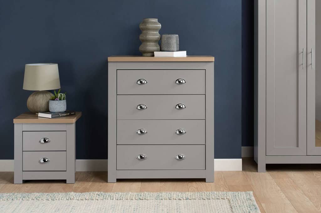 Highgate 4 Drawer Chest - Grey & Oak | Buy Online | Beds.ie