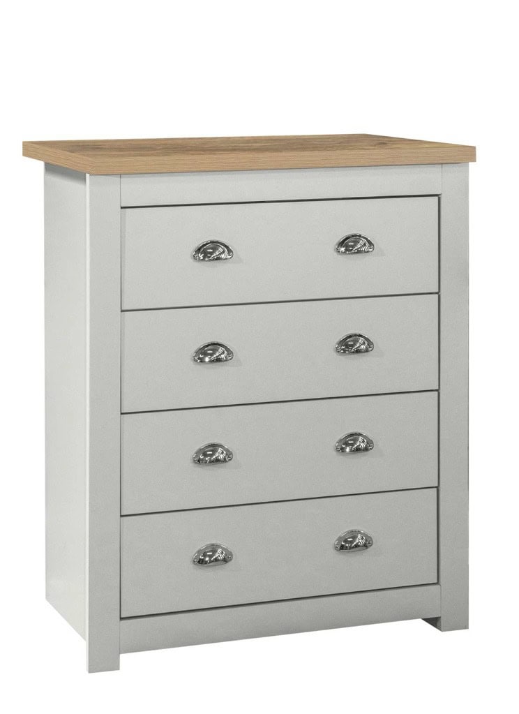 Highgate 4 Drawer Chest - Grey & Oak - Image 2