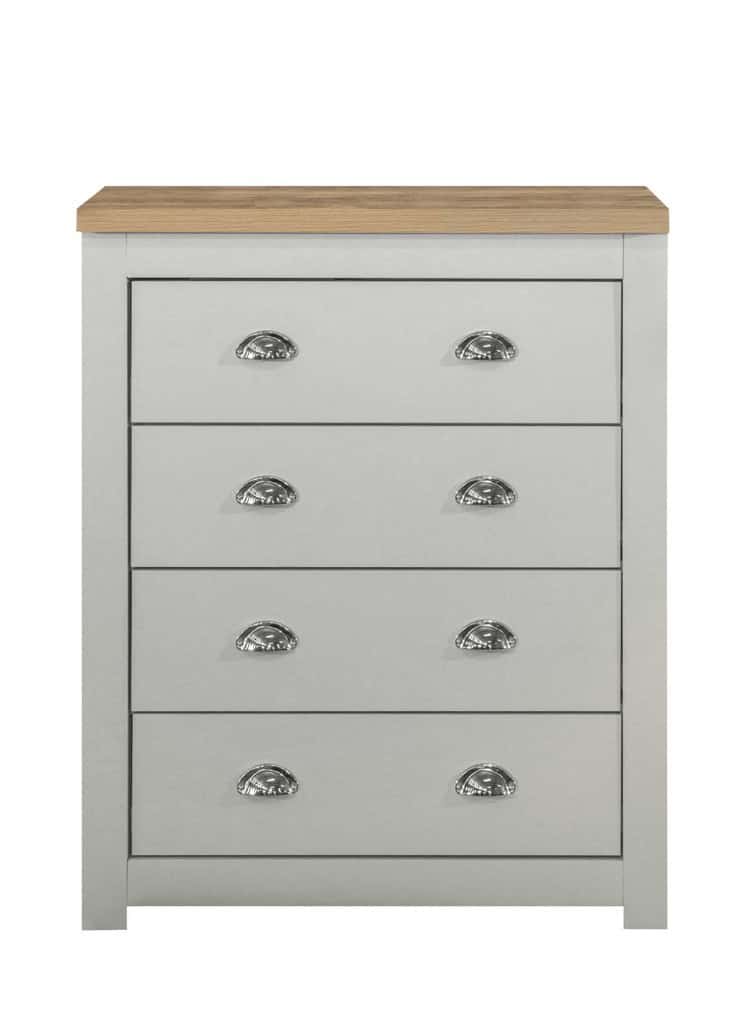 Highgate 4 Drawer Chest - Grey & Oak - Image 3