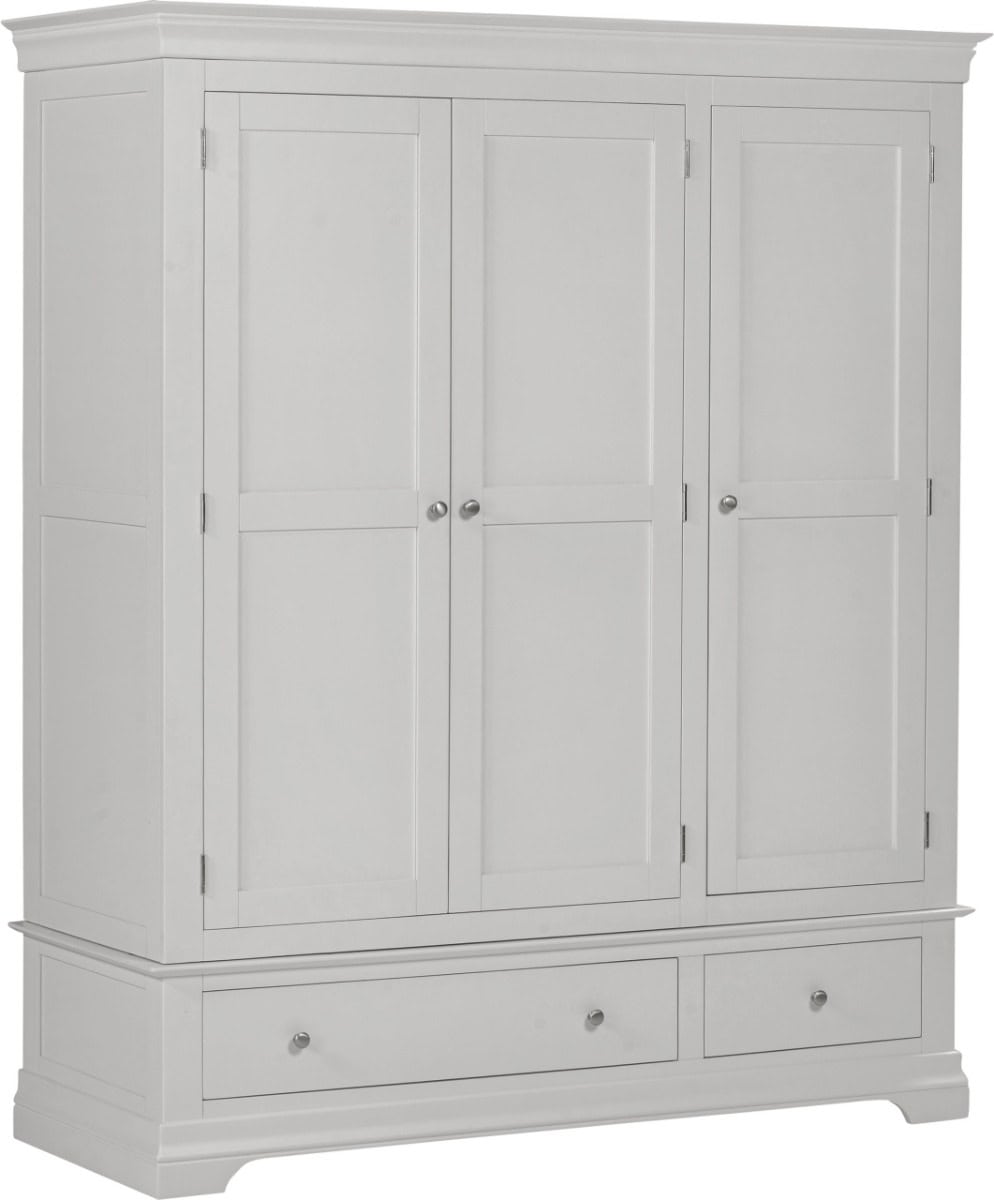 Bordeaux 3 Door Wardrobe - Pebble Grey | Buy Online | Beds.ie