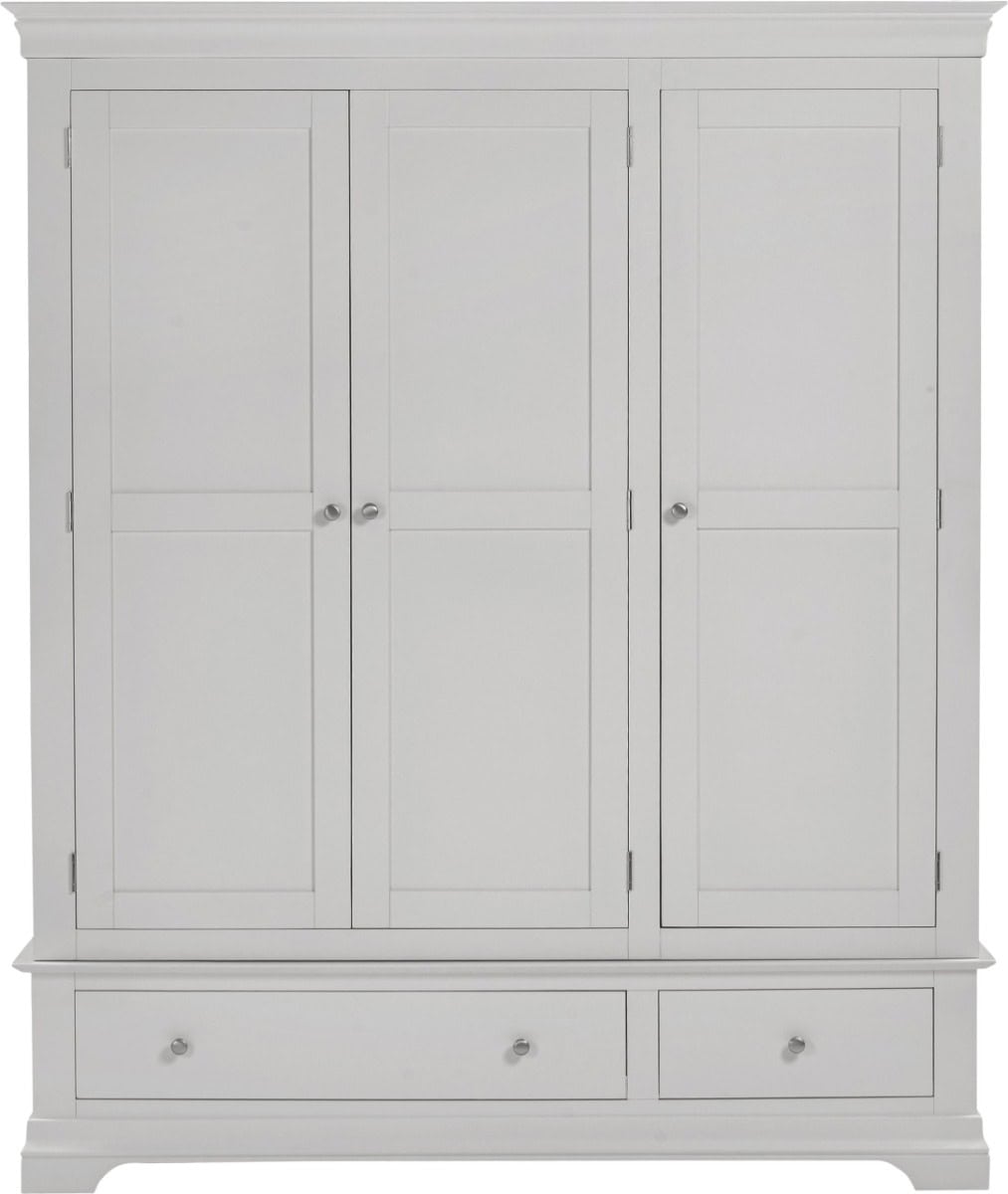 Bordeaux 3 Door Wardrobe - Pebble Grey - Image 2