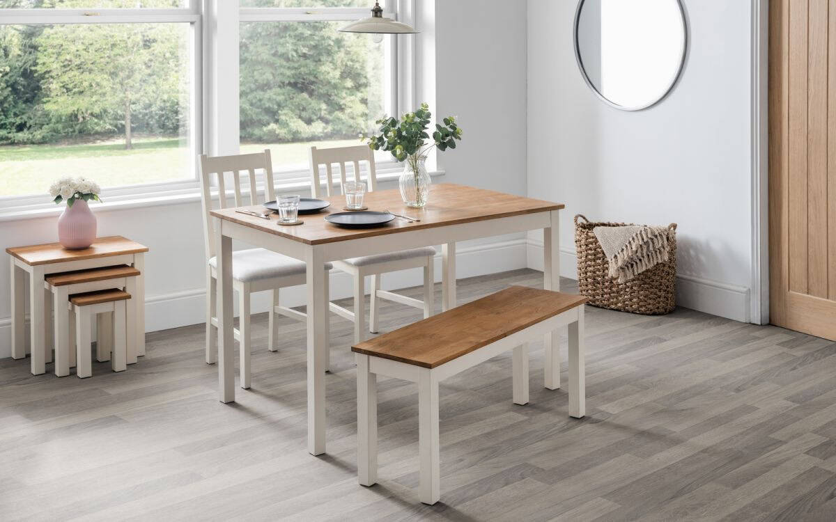 Essen Dining Table - White and Oak | Buy Online | Beds.ie