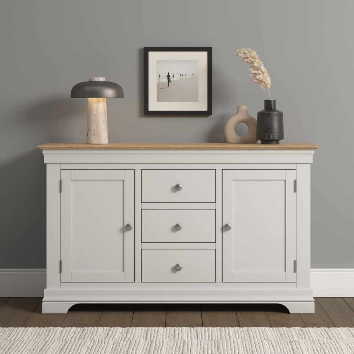Bordeaux 2 Door 3 Drawer Sideboard - Ivory - Image 4