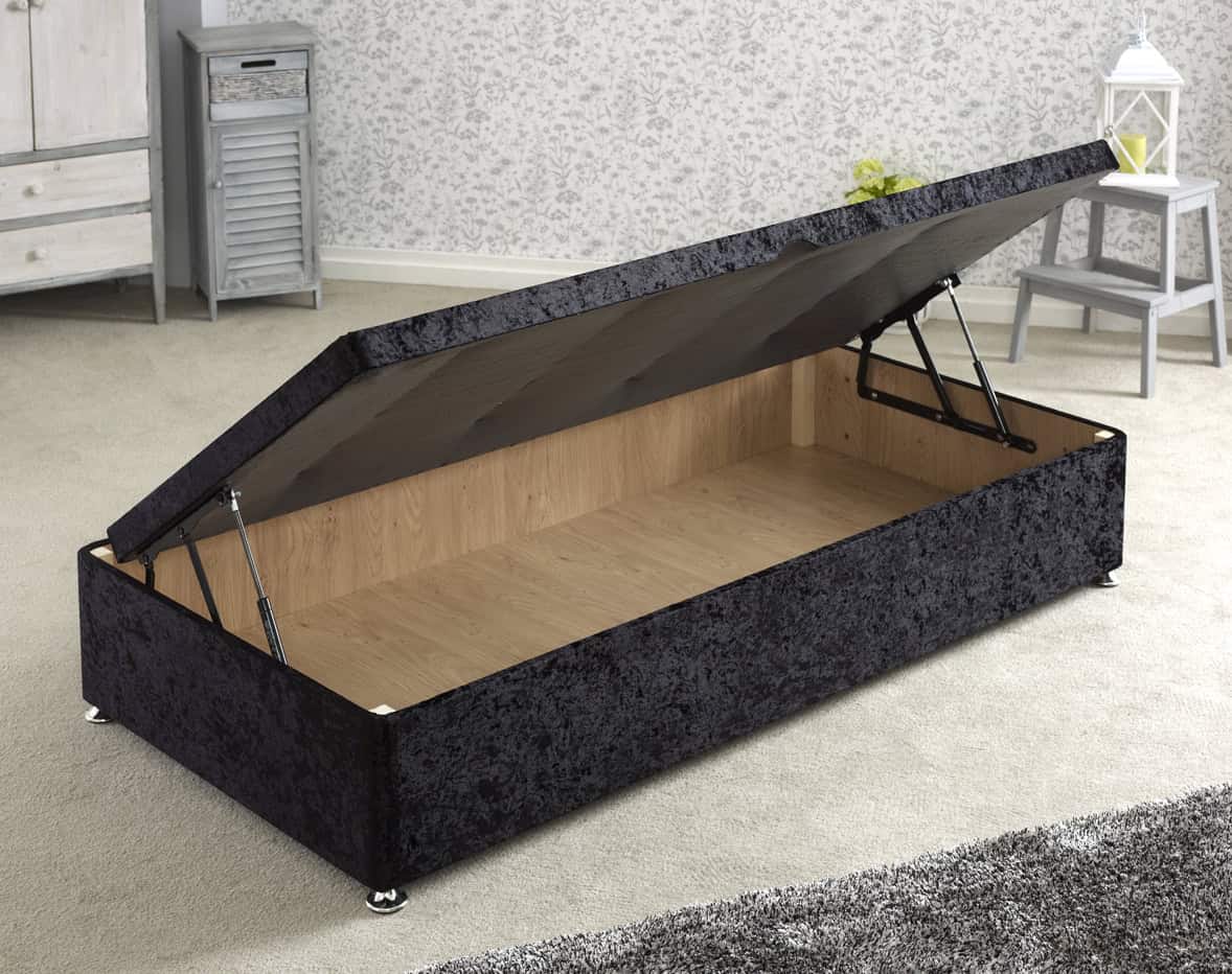 Apollo 3ft Glitz Black Side Ottoman Base | Buy Online | Beds.ie