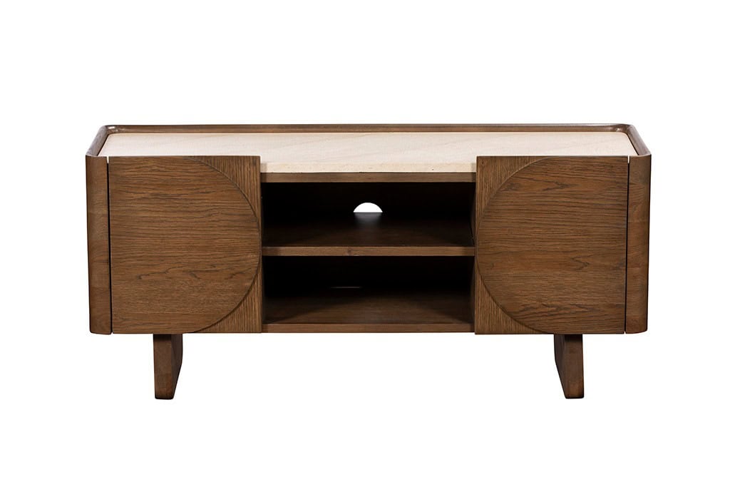 Baker Furniture Ida TV Unit - Faux Travertine - Image 2
