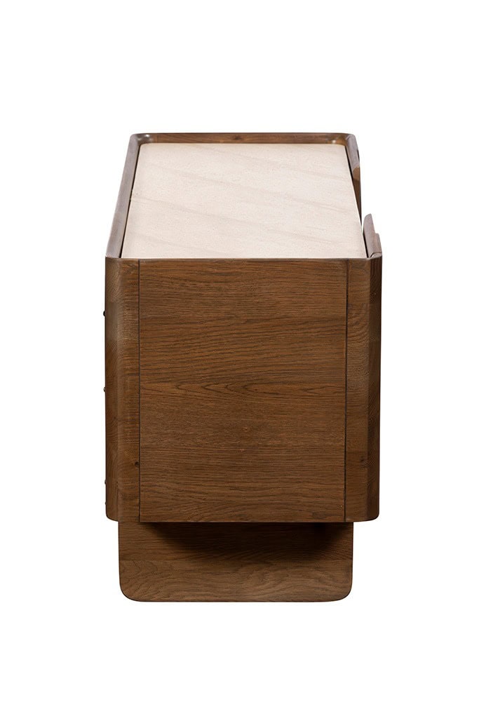 Baker Furniture Ida TV Unit - Faux Travertine - Image 4