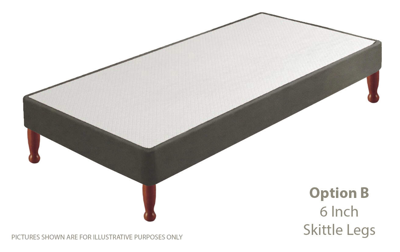 Apollo 3ft Velvet Light Grey Shallow Divan Base on Legs - Image 2