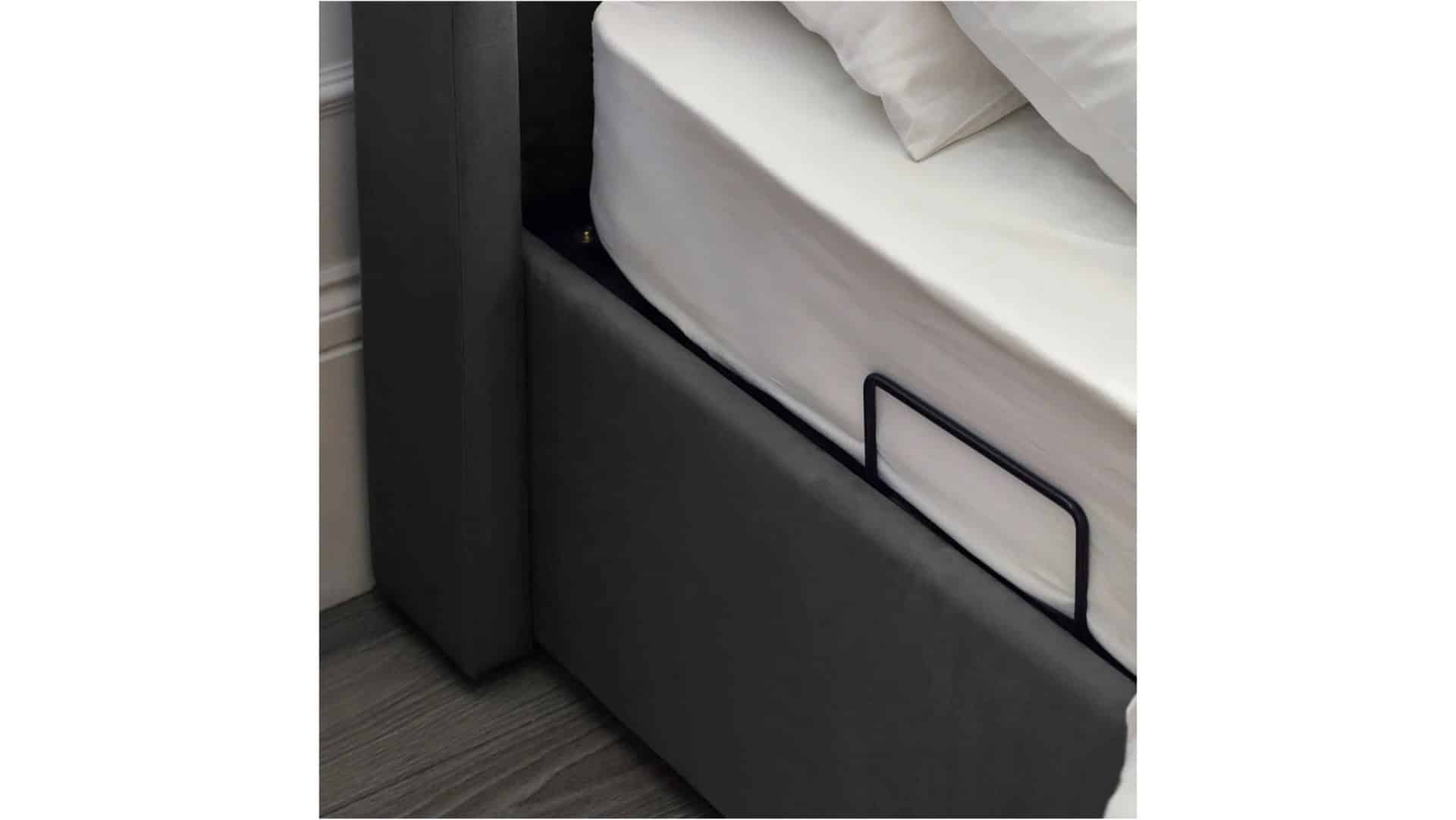 Clarke 6ft TV Side opening Ottoman - Dark Grey Fabric - Image 18