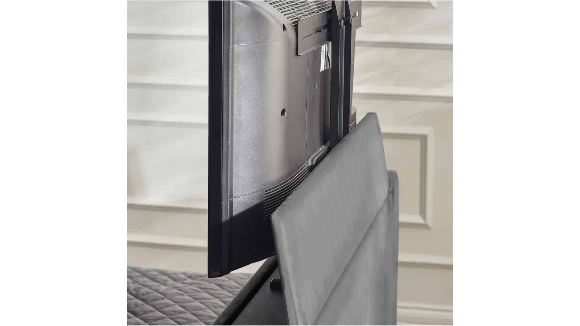Clarke 6ft TV Side opening Ottoman - Dark Grey Fabric - Image 19