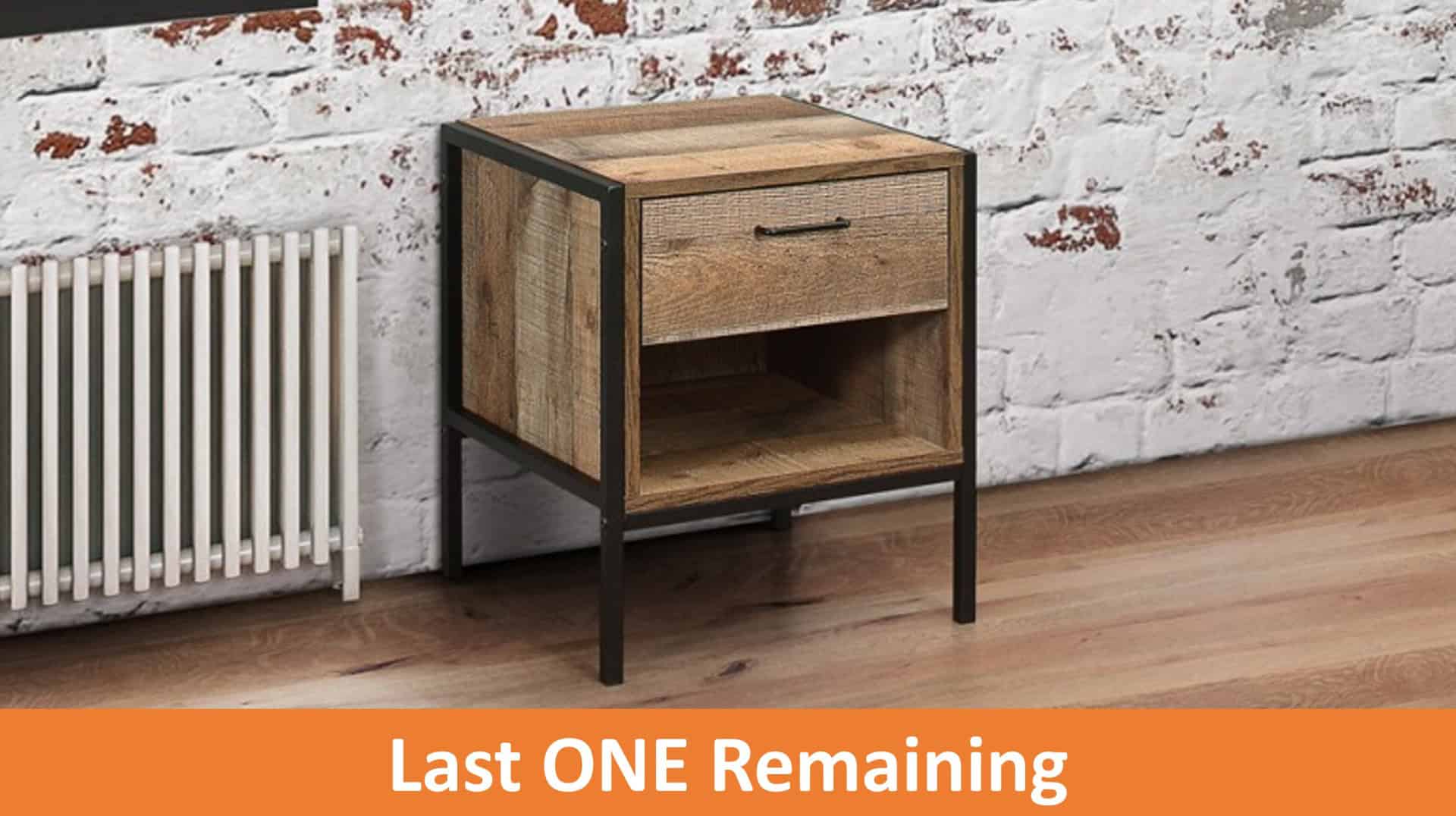 Urban Rustic 1 Drawer Bedside Cabinet - Image 2