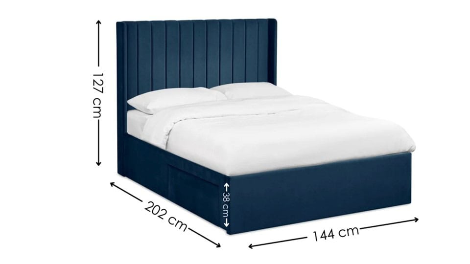 Leigha 4ft6 Bedframe - Blue Velvet - Image 9