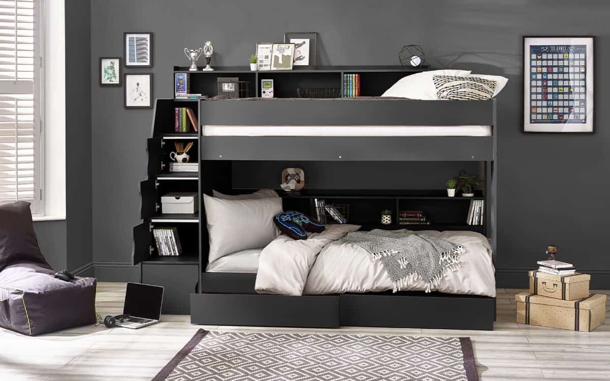 Camden Staircase Bunk Bed - Anthracite | Buy Online | Beds.ie