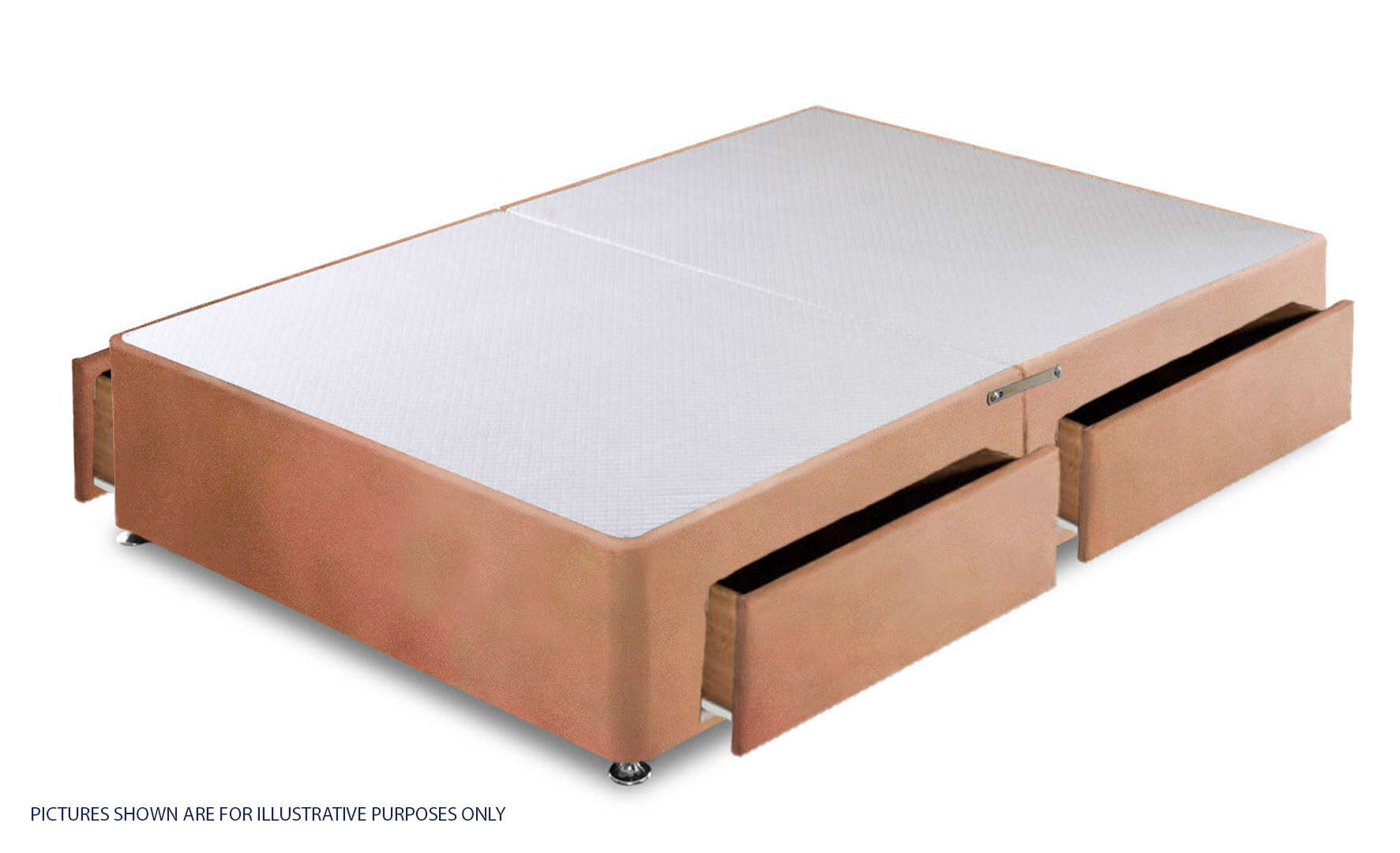 Apollo 4ft Velvet Pink 4 Drawer Divan Base | Buy Online | Beds.ie
