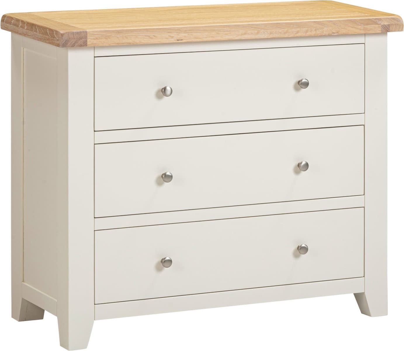 Windsor 3 Drawer Chest - Ivory & Oak - Image 2