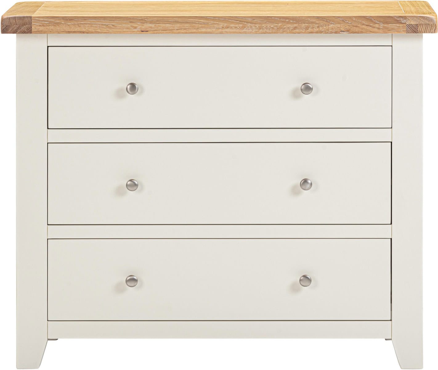 Windsor 3 Drawer Chest - Ivory & Oak - Image 4