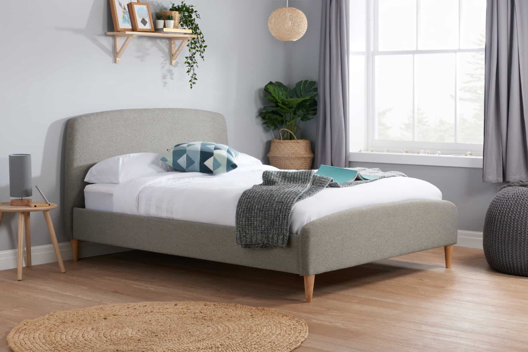 4ft Quebec Bedframe - Grey Fabric | Buy Online | Beds.ie