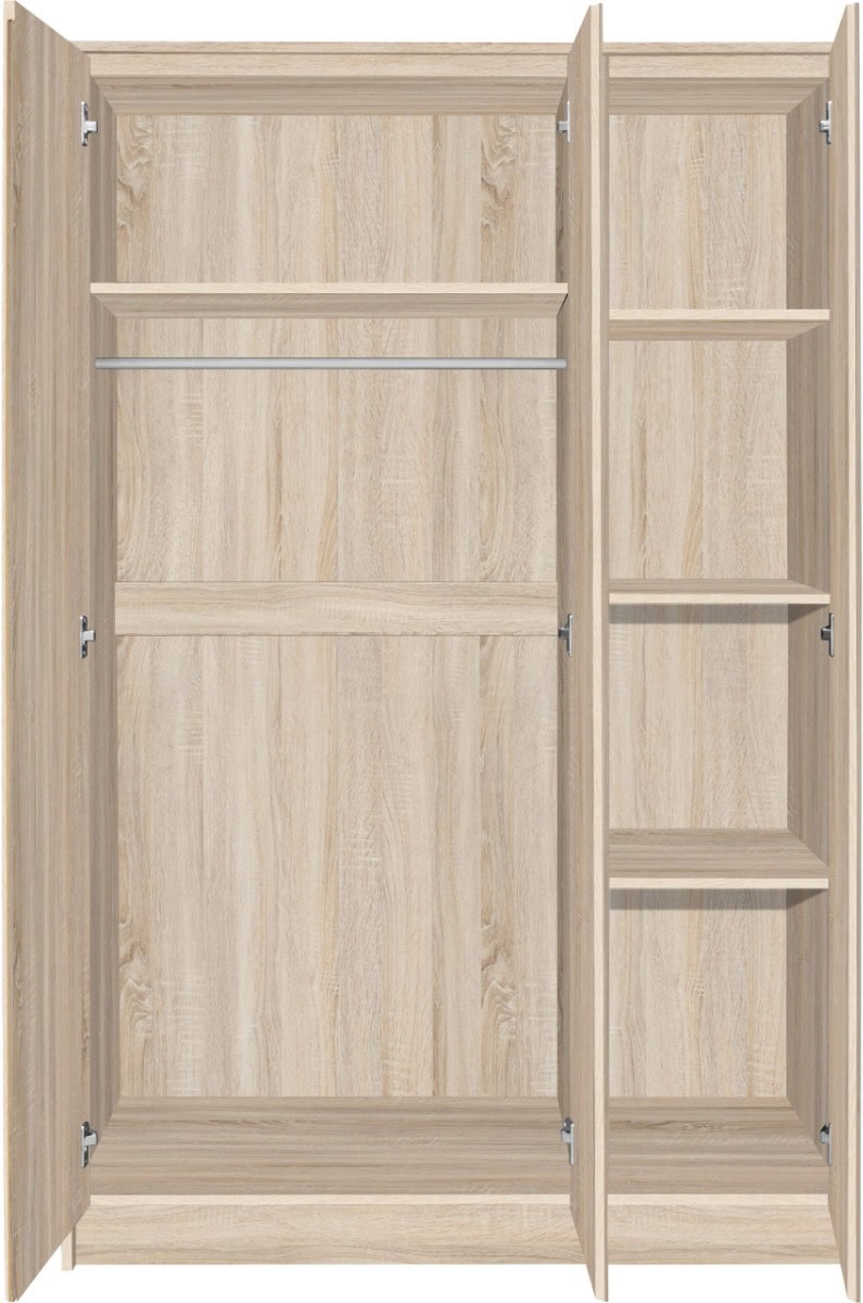 Malvern 3 Door Wardrobe - Sonoma Oak - Image 3