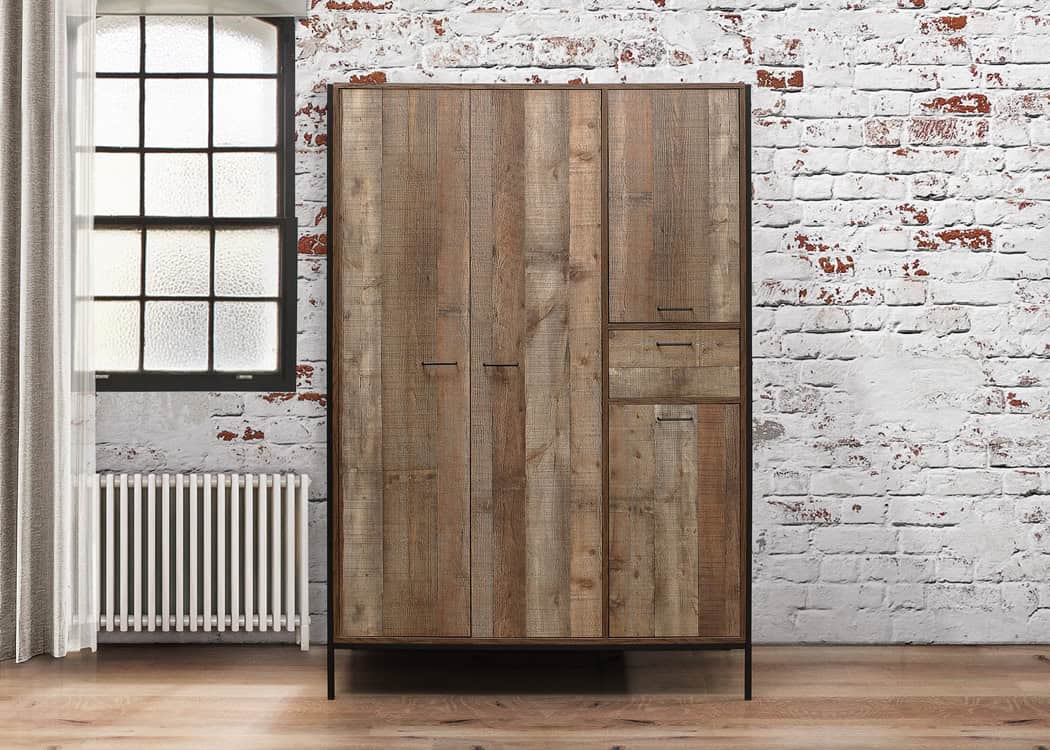 Urban Rustic 4 Door Wardrobe - Image 2