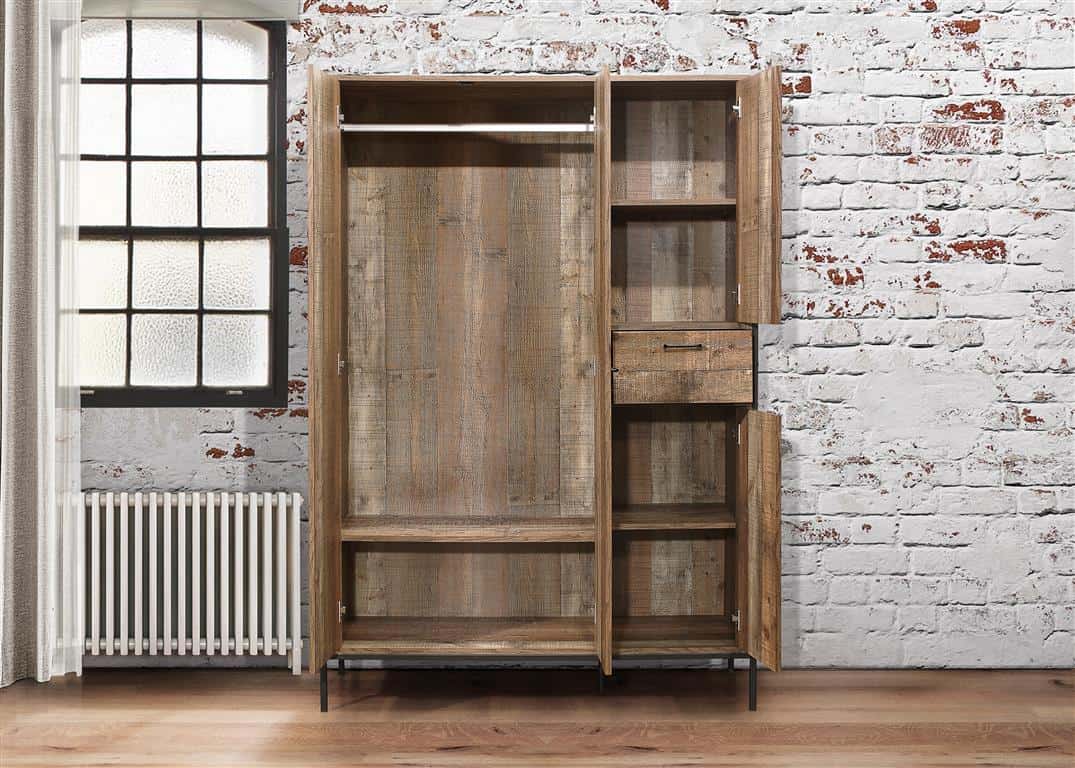Urban Rustic 4 Door Wardrobe - Image 3