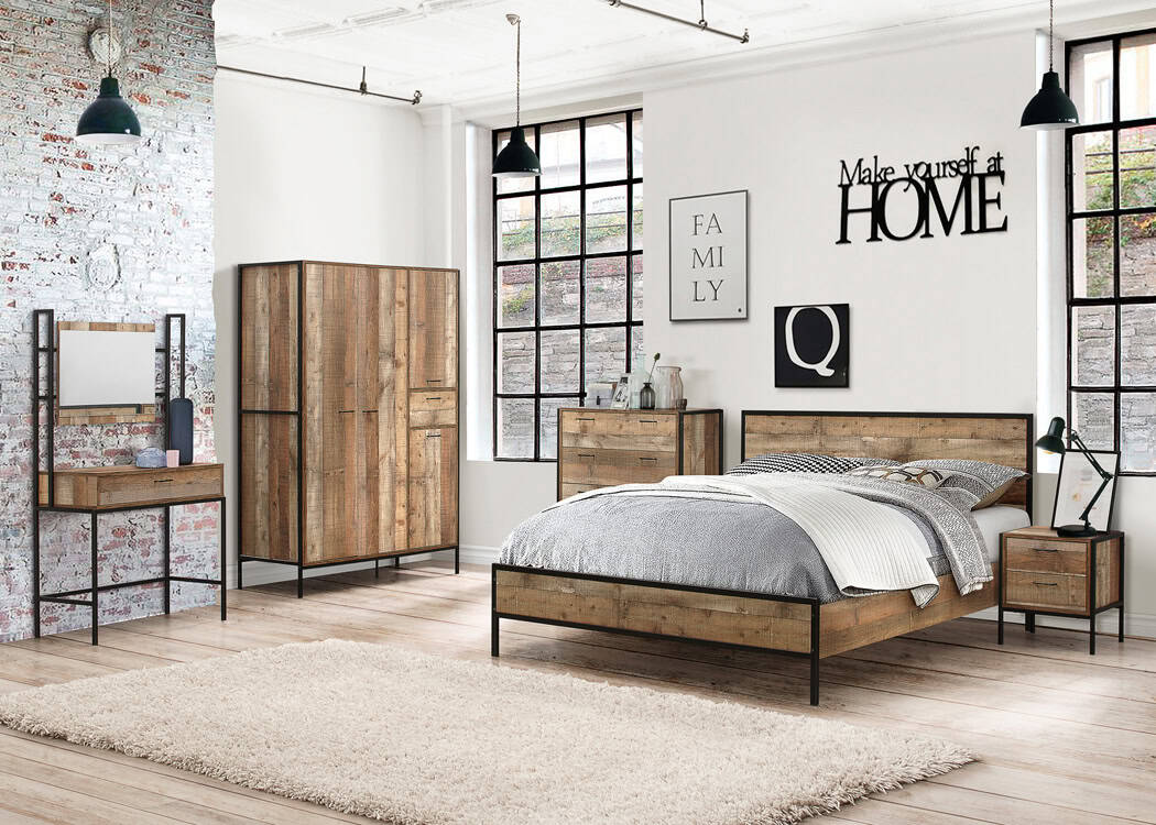 Urban Rustic 4 Door Wardrobe - Image 4