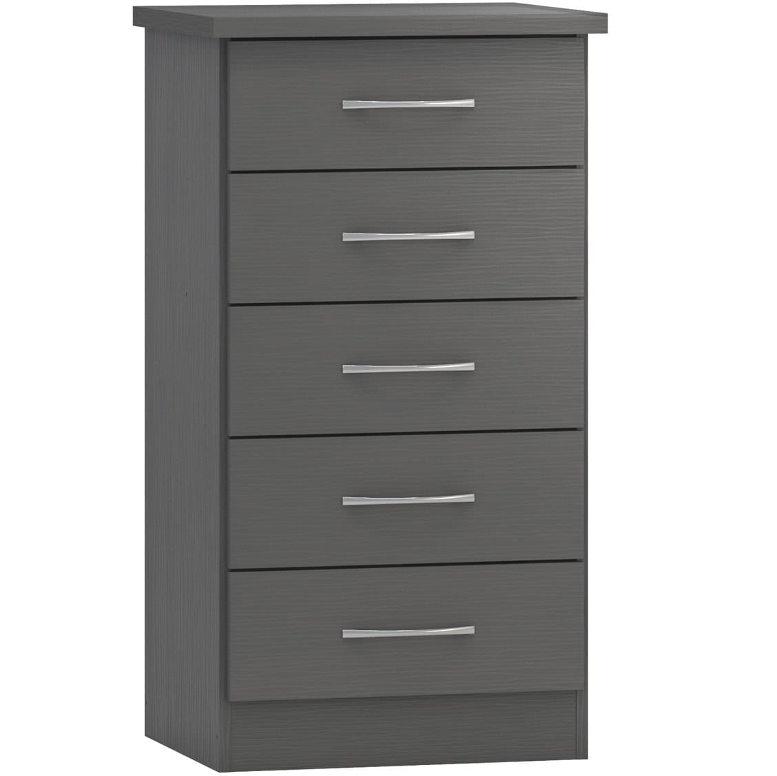 Nevada 5 Drawer Narrow Chest - 3D Effect Grey | Buy Online | Beds.ie