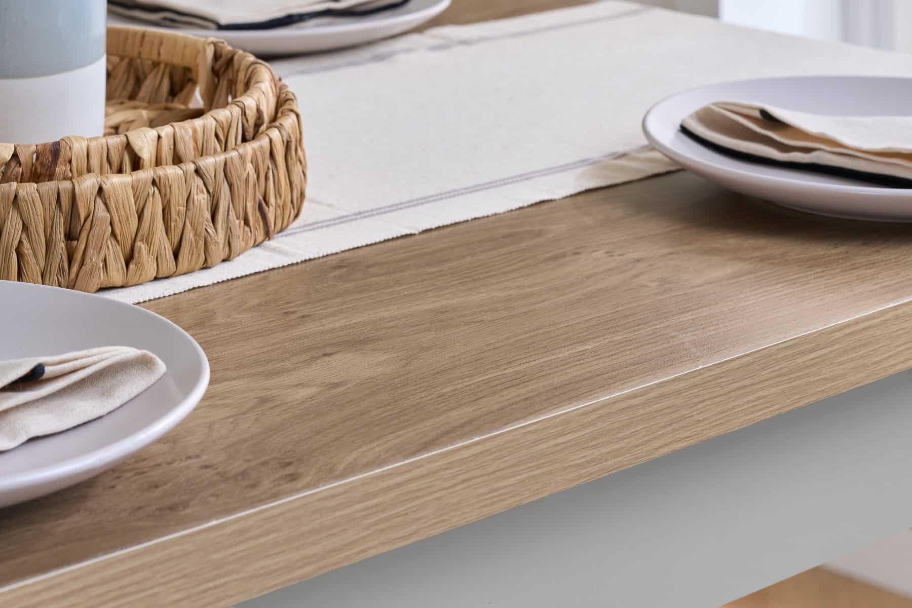 Highgate Dining Table & Bench Set - Grey & Oak - Image 3