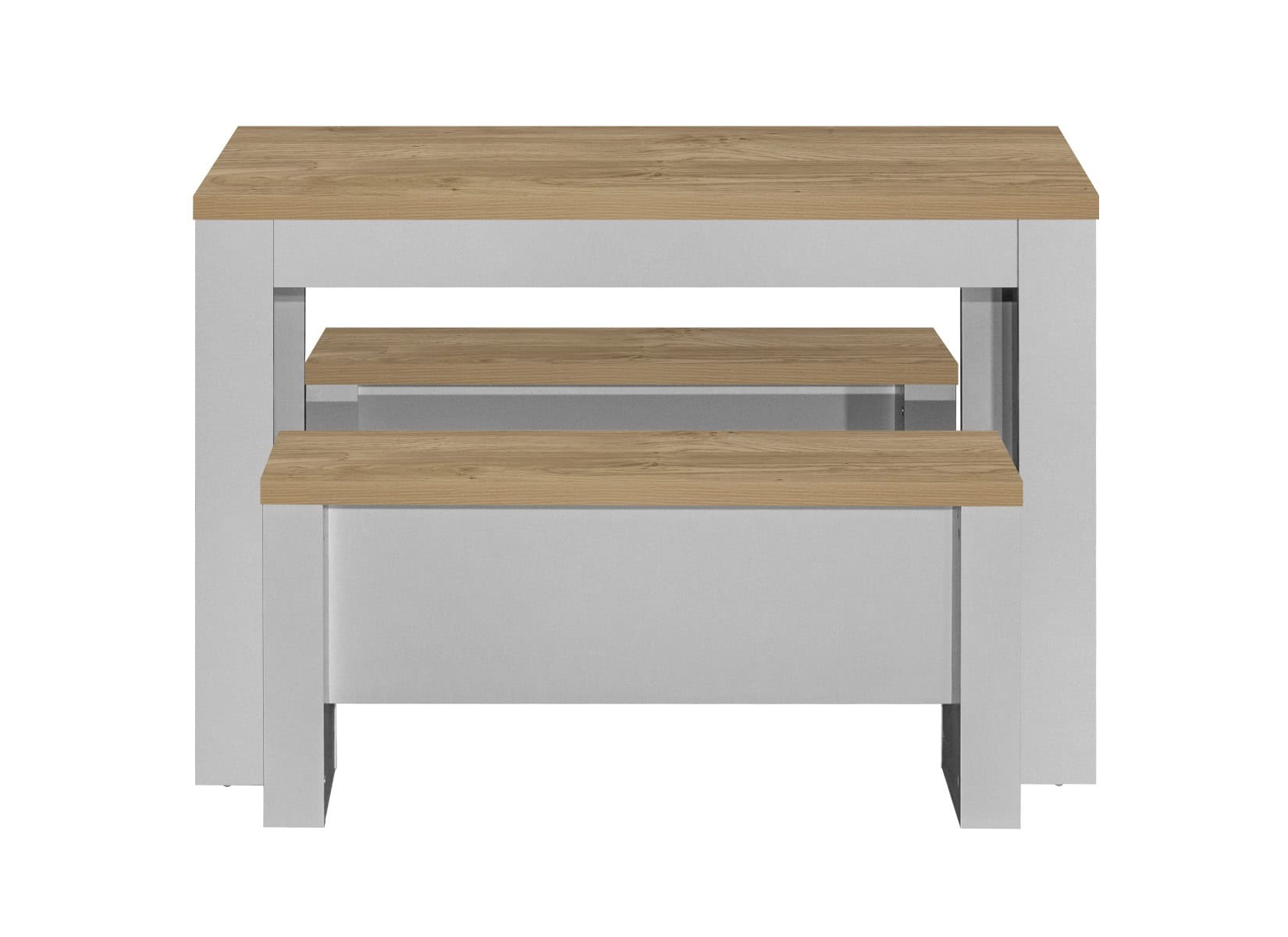 Highgate Dining Table & Bench Set - Grey & Oak - Image 8