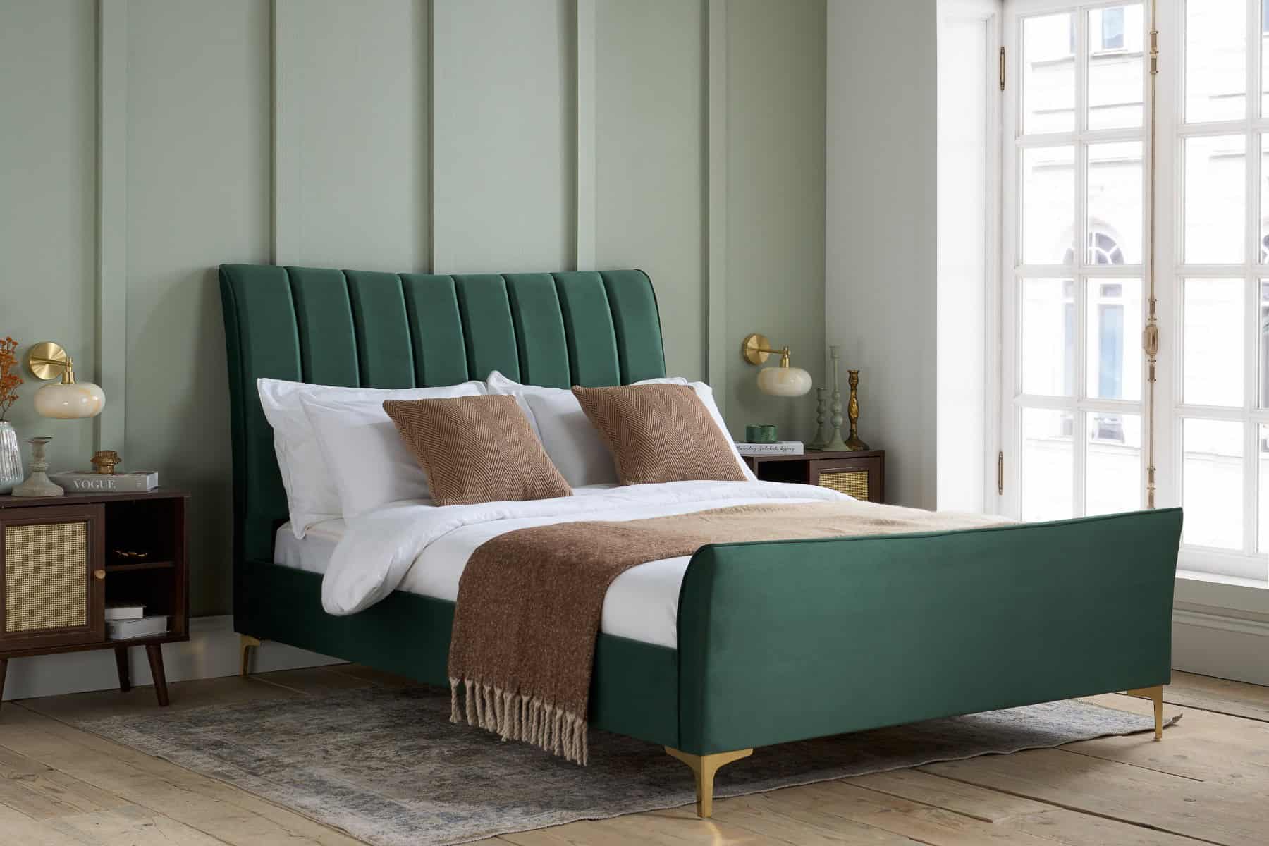 Clover 5ft Bed - Green Velvet | Buy Online | Beds.ie